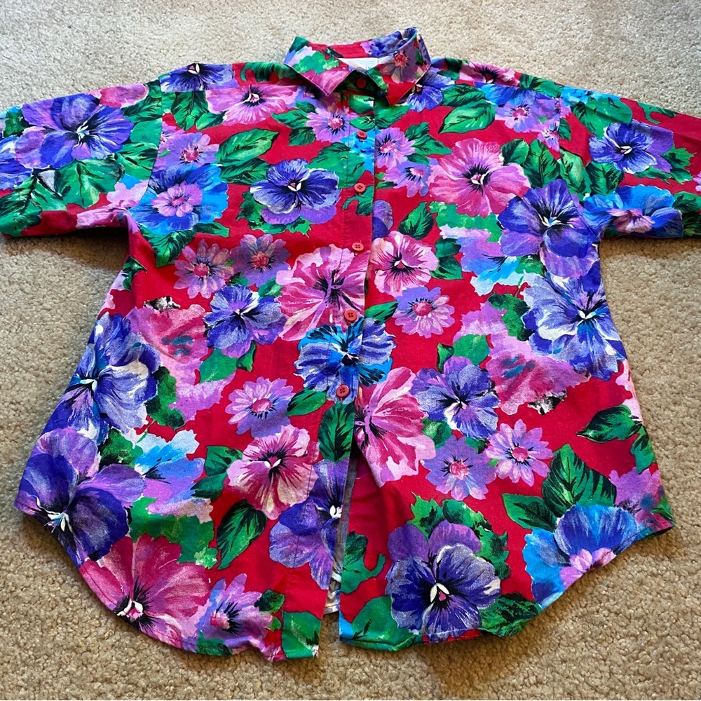 Shirt, Floral Hawaiian Vintage